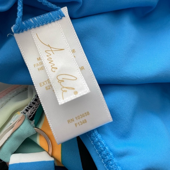 Anne Cole Multi Color Tankini with Blue Bikini Bottoms NWOT Size 34D/32DD - Picture 10 of 10